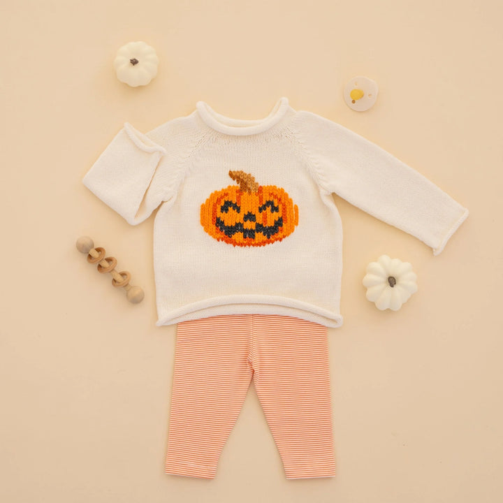 Pumpkin and Boo Pullover Sweater