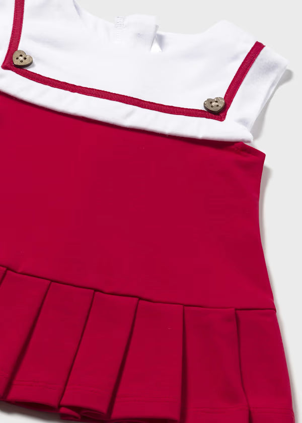 Pleated Knit Sailor Baby Dress