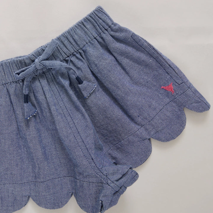 Scallop Short Chambray
