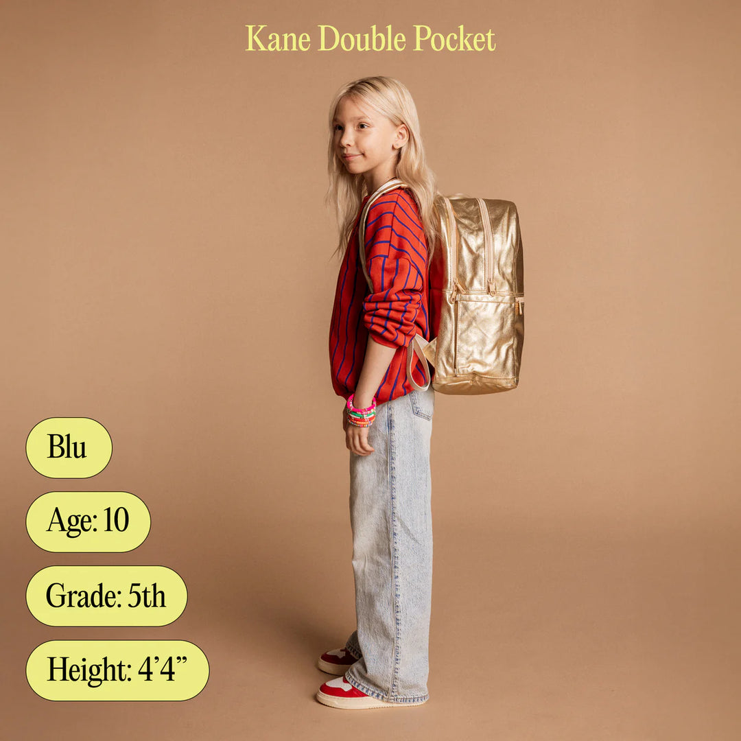 Double Pocket Backpack - Happy Fuzzy Hearts