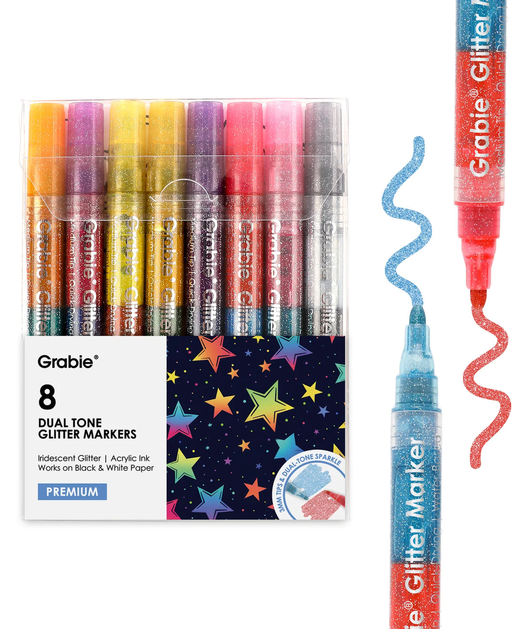 Dual Tone Iridescent Glitter Acrylic Paint Markers