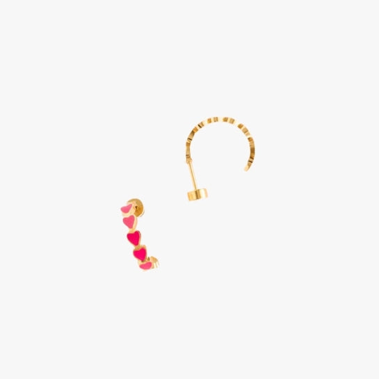 Neon Heart Huggie Earrings
