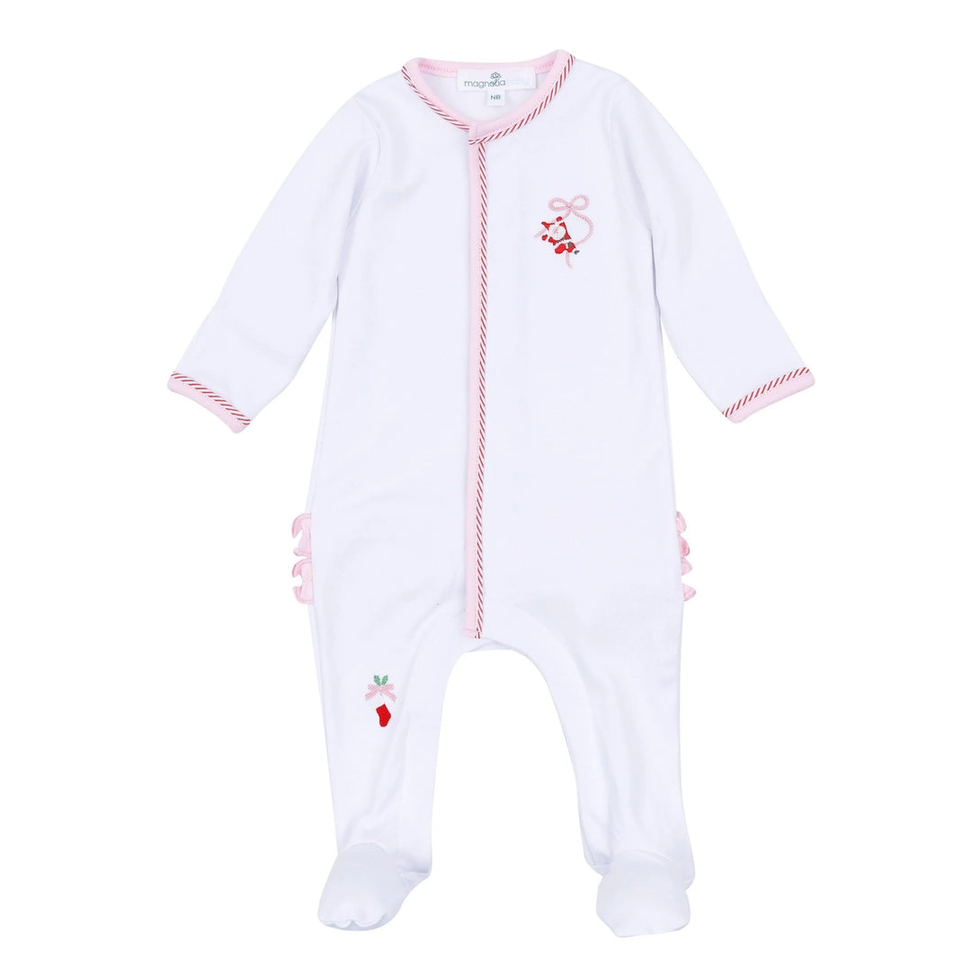 Jolly Ribbons Hand-Embroidered Ruffle Footie