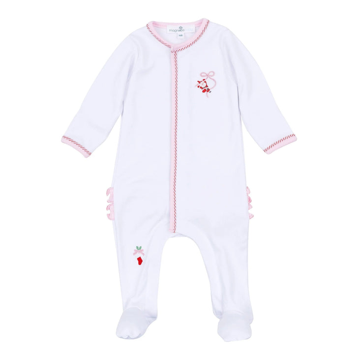 Jolly Ribbons Hand-Embroidered Ruffle Footie
