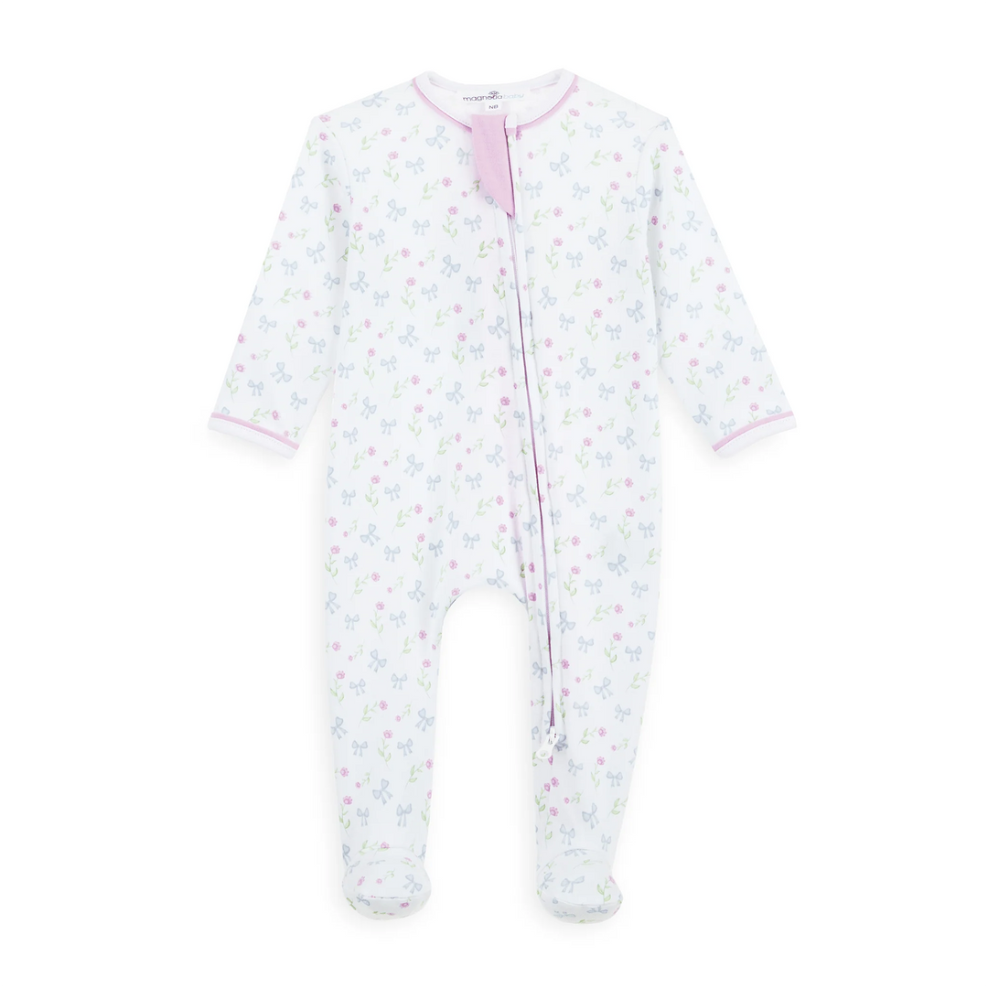 Evelyn's Classics Print Zip Footie
