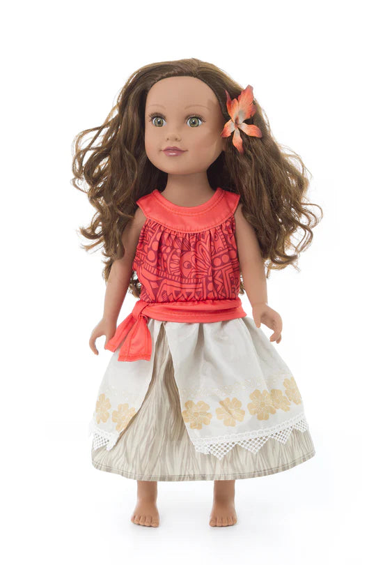 Doll Dress Island Princess with hair clip