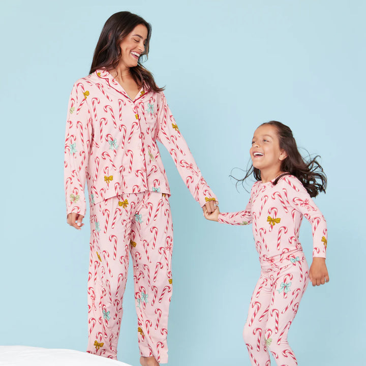 Women's Pink Candy Cane Lane Bamboo Pajama Set