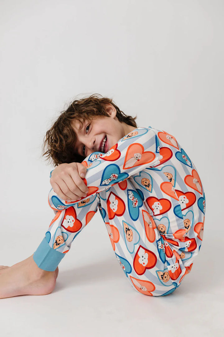 Blue Fur-Ever Valentine 2pc Pajama Set