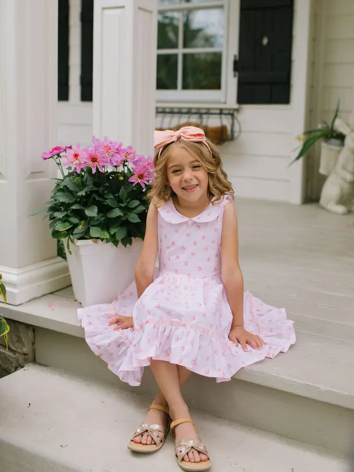 Lara Poplin Dress in Peaches