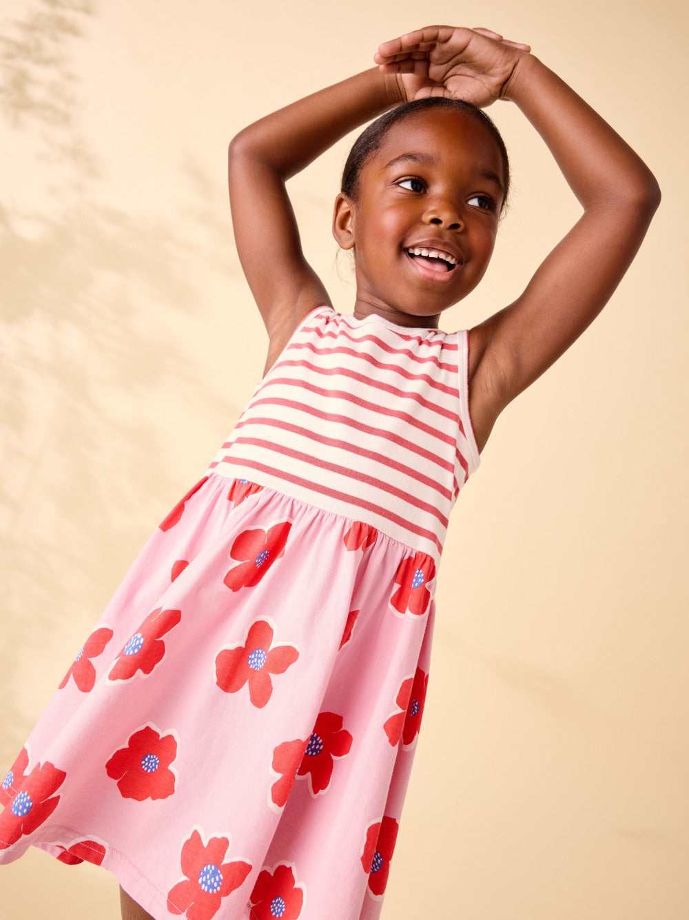 Print Mix Tank Skirted Dress Rock Floral