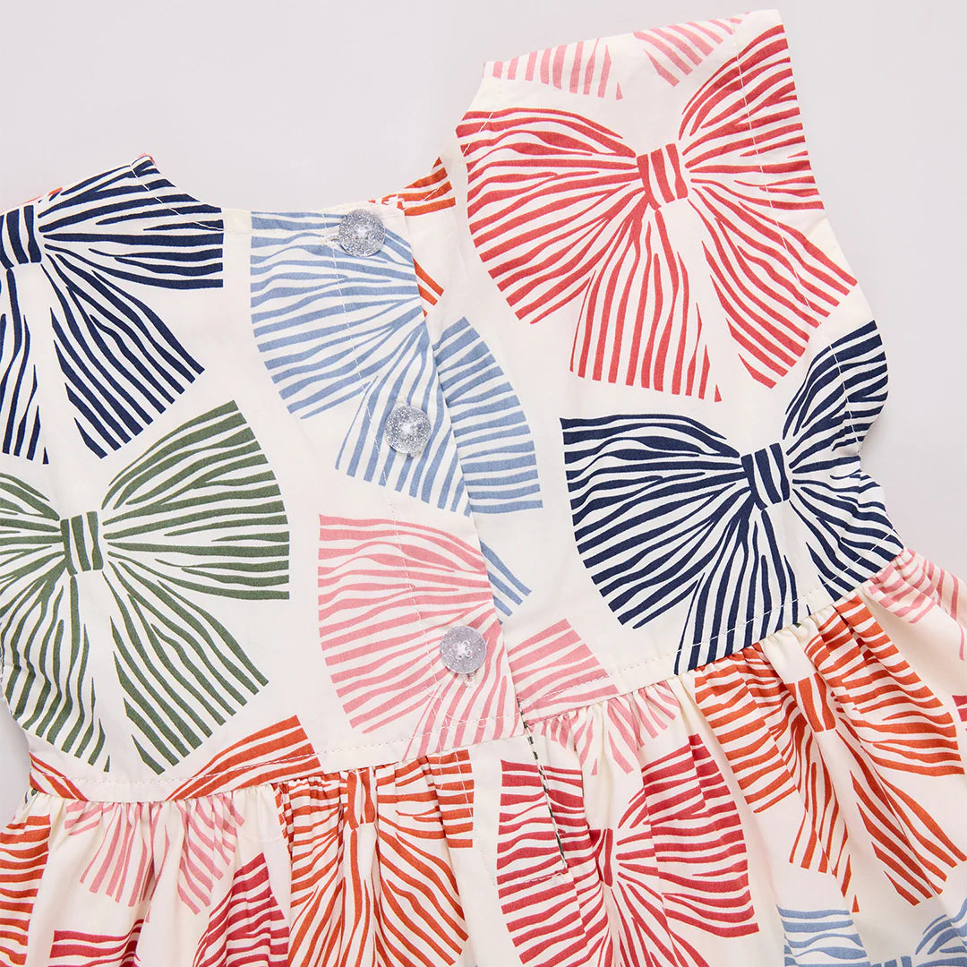 Adaline Dress Multi Striped Bows