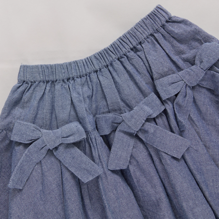 Maribelle Bow Skirt Chambray