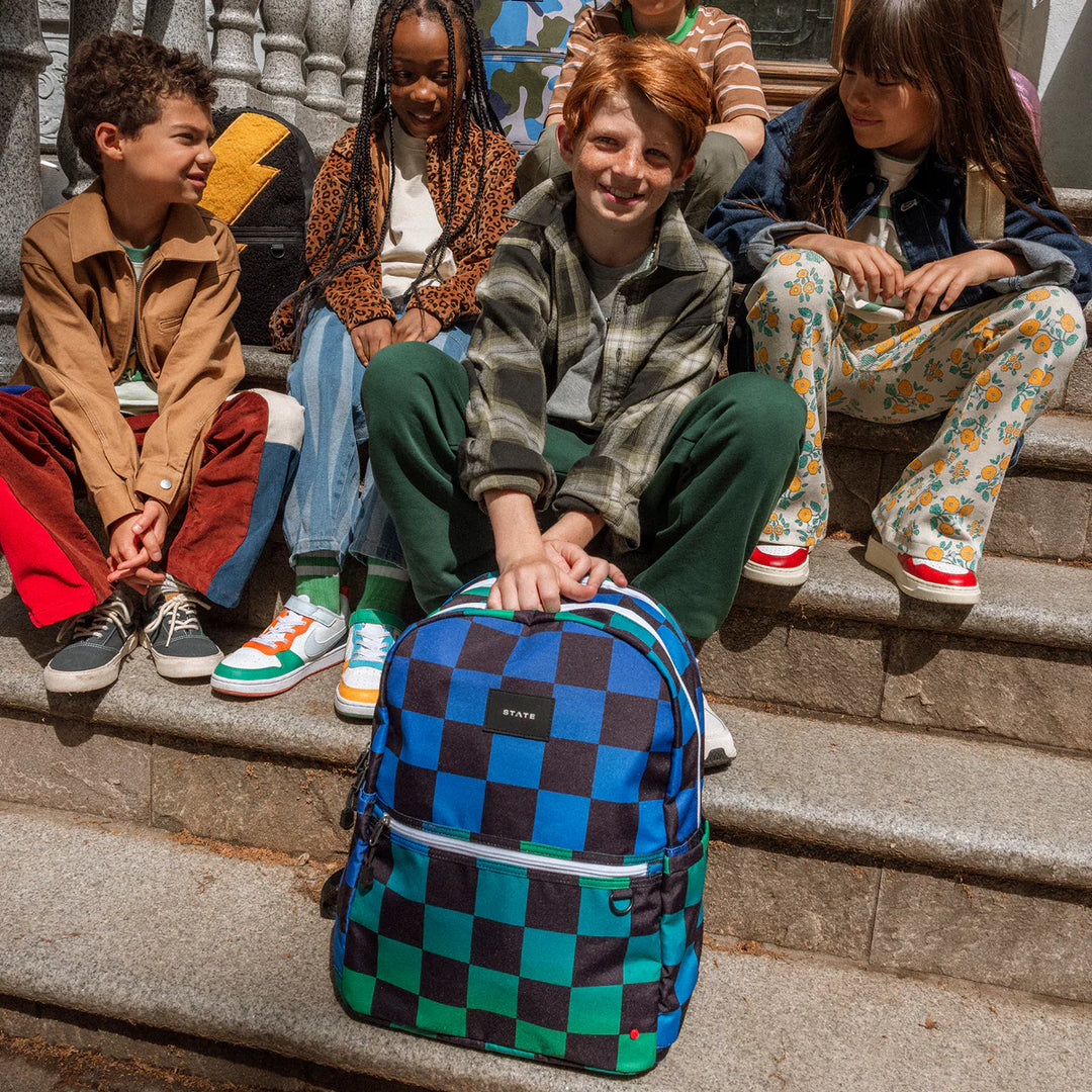 Kane Backpack – Blue Checkerboard