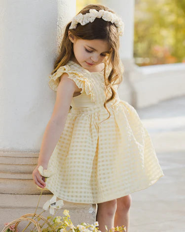 Provence Dress Lemon Check