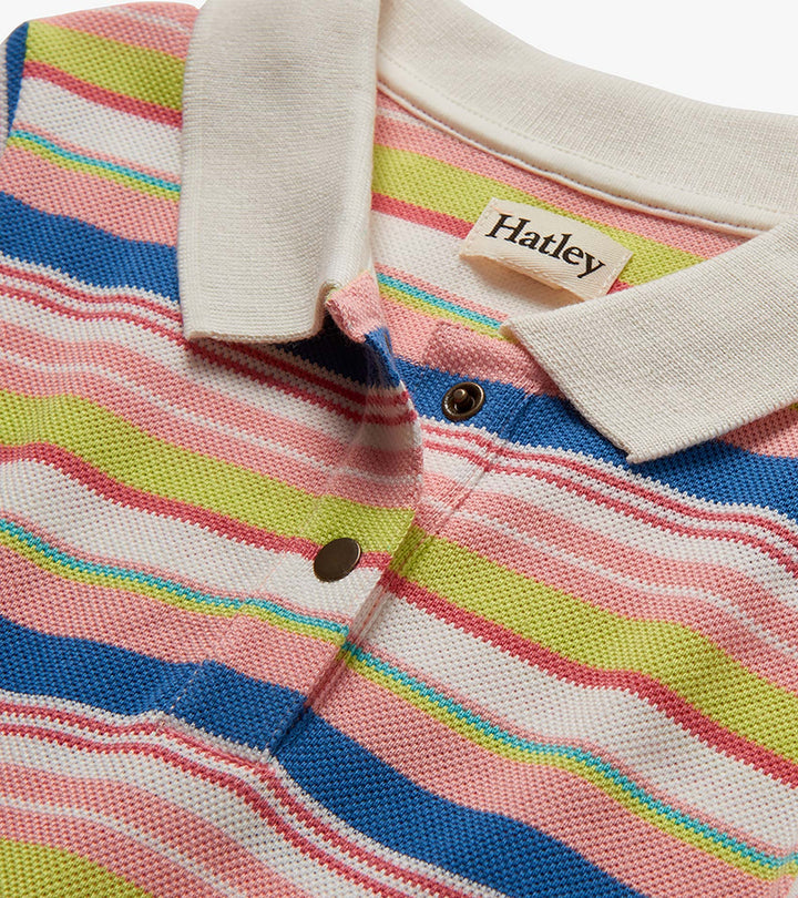 Vintage Camp Stripe Pique Polo Dress
