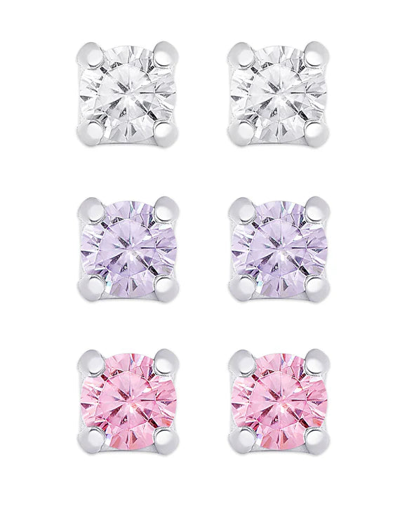 CZ Studs Set in Sterling Silver