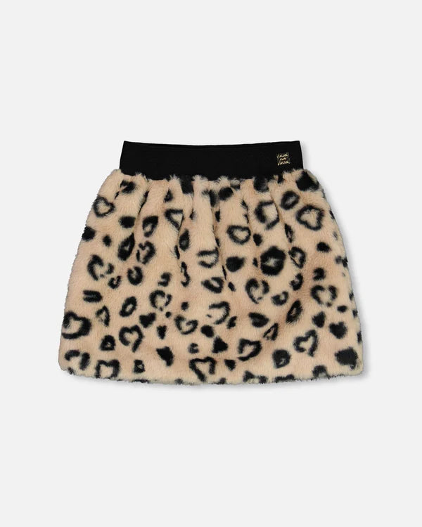 Leopard Faux Fur Skirt