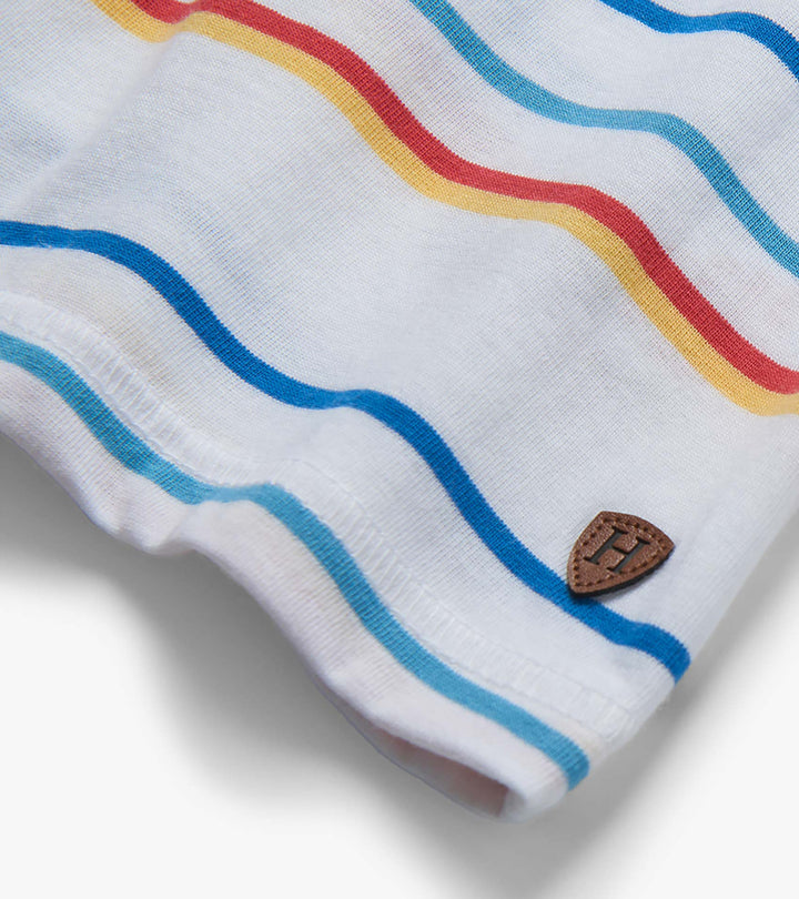 Seascape Stripes Peached Jersey Polo T-Shirt