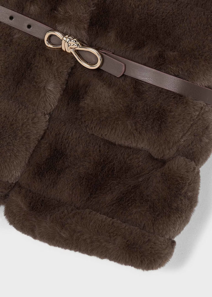 Faux Fur Belted Vest