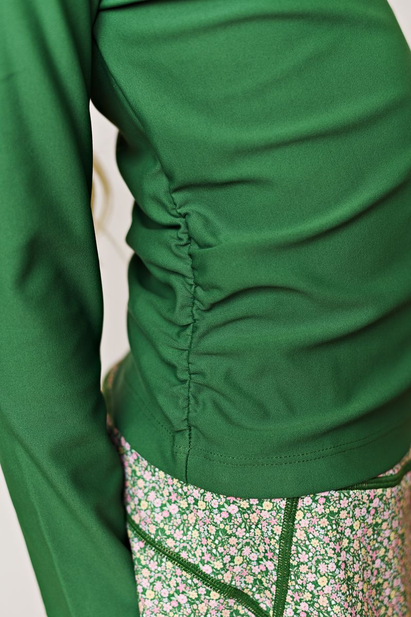 Olive Ruched Top