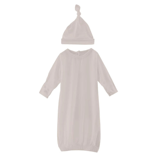 Latte Layette Gown & Knot Hat