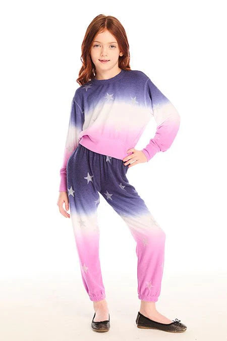 Glitter Stars Ombre Tie Dye Pants