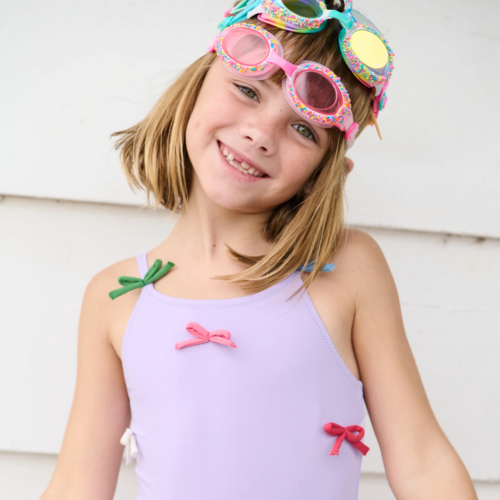 Lottie Suit Lavender Multi Bow Applique