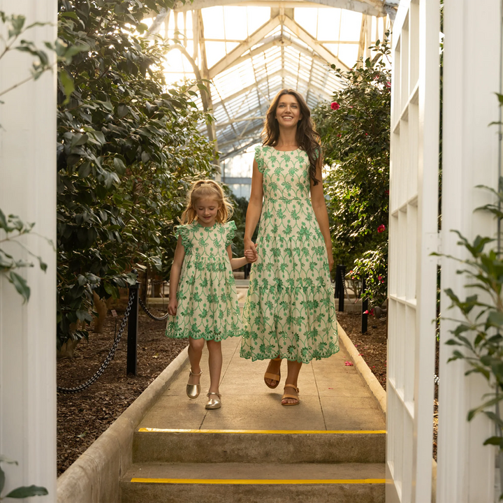 Cynthia Dress Kelly Green Eyelet