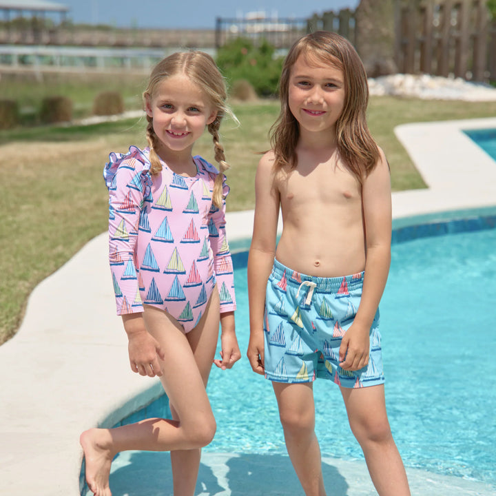 Girls Rachel Suit Pink Regatta
