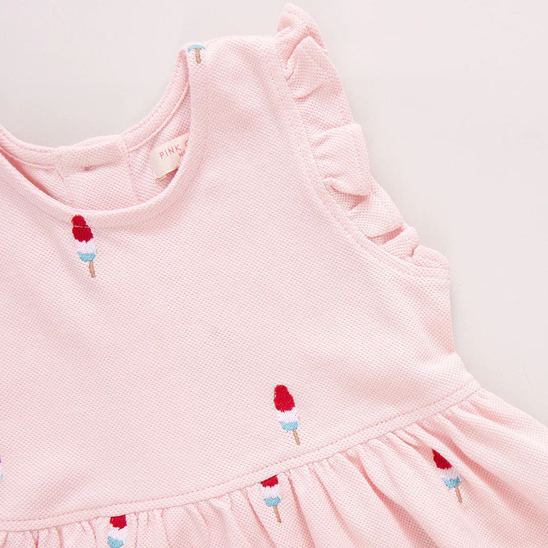 Kelsey Dress - Pink Rocket Pop Embroidery