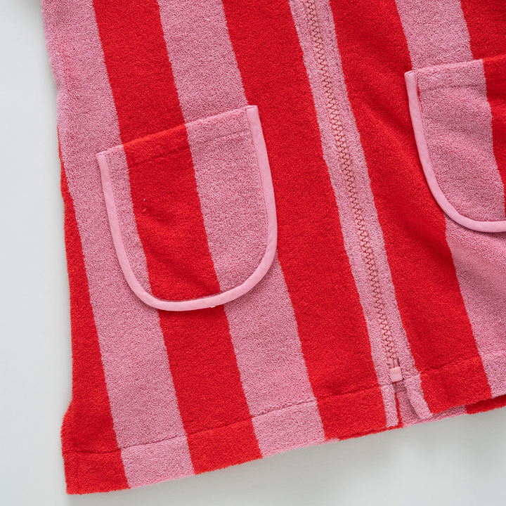 Terry Coverup Pink Red Stripe