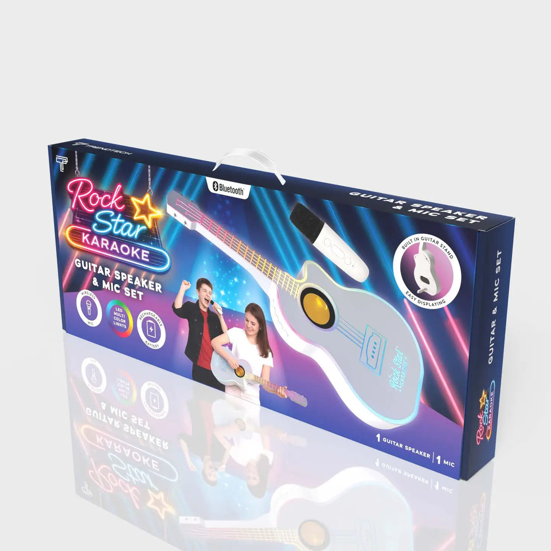 Rock Star Guitar &amp; Microphone Karaoke Set-White