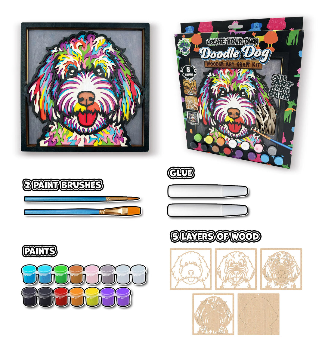 Doodle Dog Wood Art