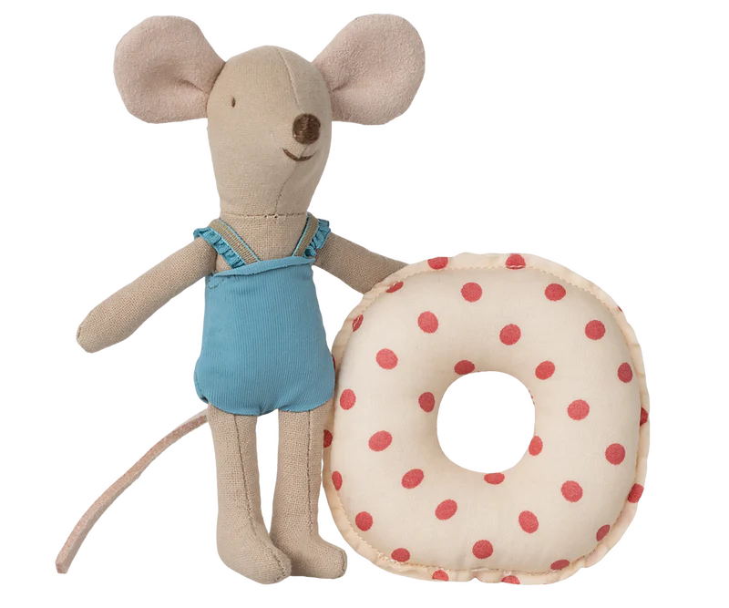 Beach Mouse with Float Little Sister Red Dot