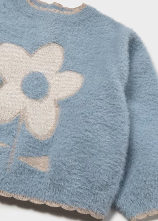 Fuzzy Flower Sweater