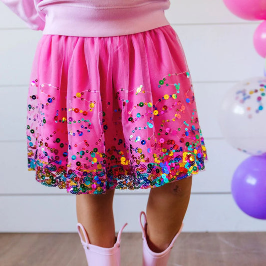 Raspberry Confetti Tutu Skirt