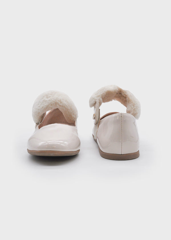 Cream Patent Mary Janes