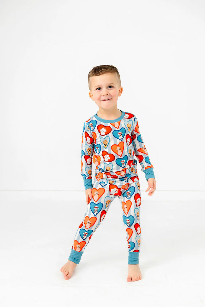 Blue Fur-Ever Valentine 2pc Pajama Set