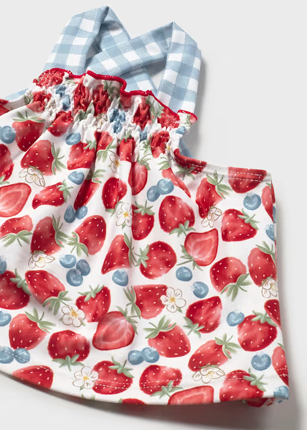 Strawberry Sunsuit Set with Hat
