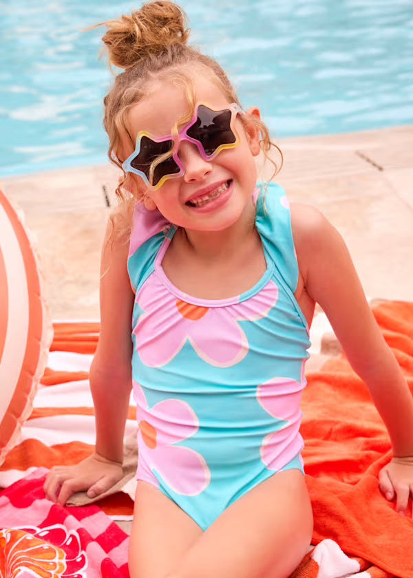 Bold Flower Ruffle Swimsuit