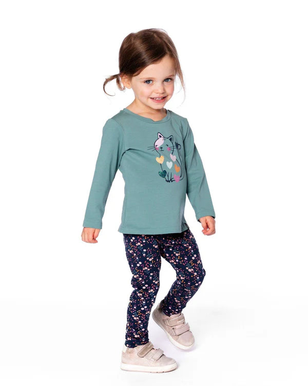 Navy Floral Legging