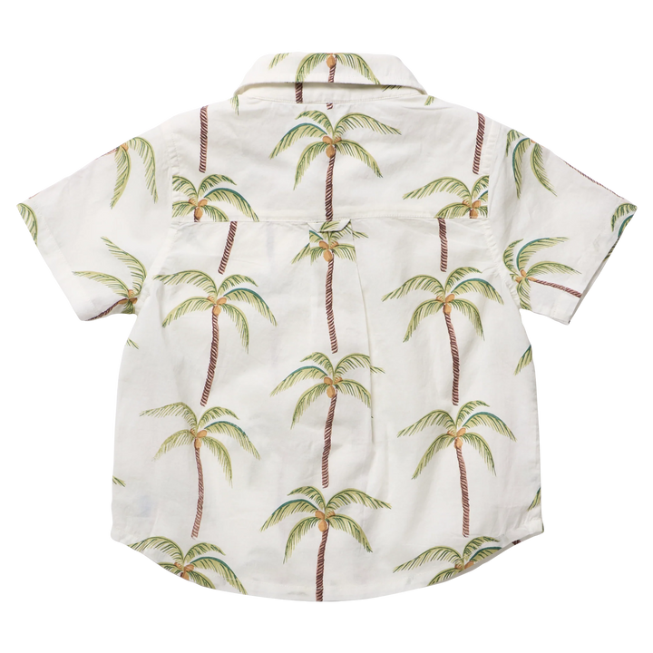 Baby Boys Jack Shirt Cream Palm Trees