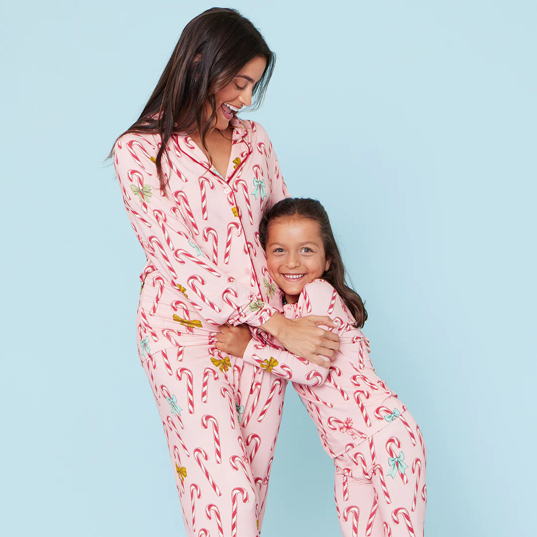 Women's Pink Candy Cane Lane Bamboo Pajama Set