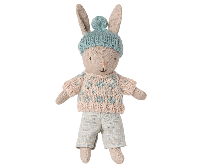 Winter Rabbit, micro -sand -mint