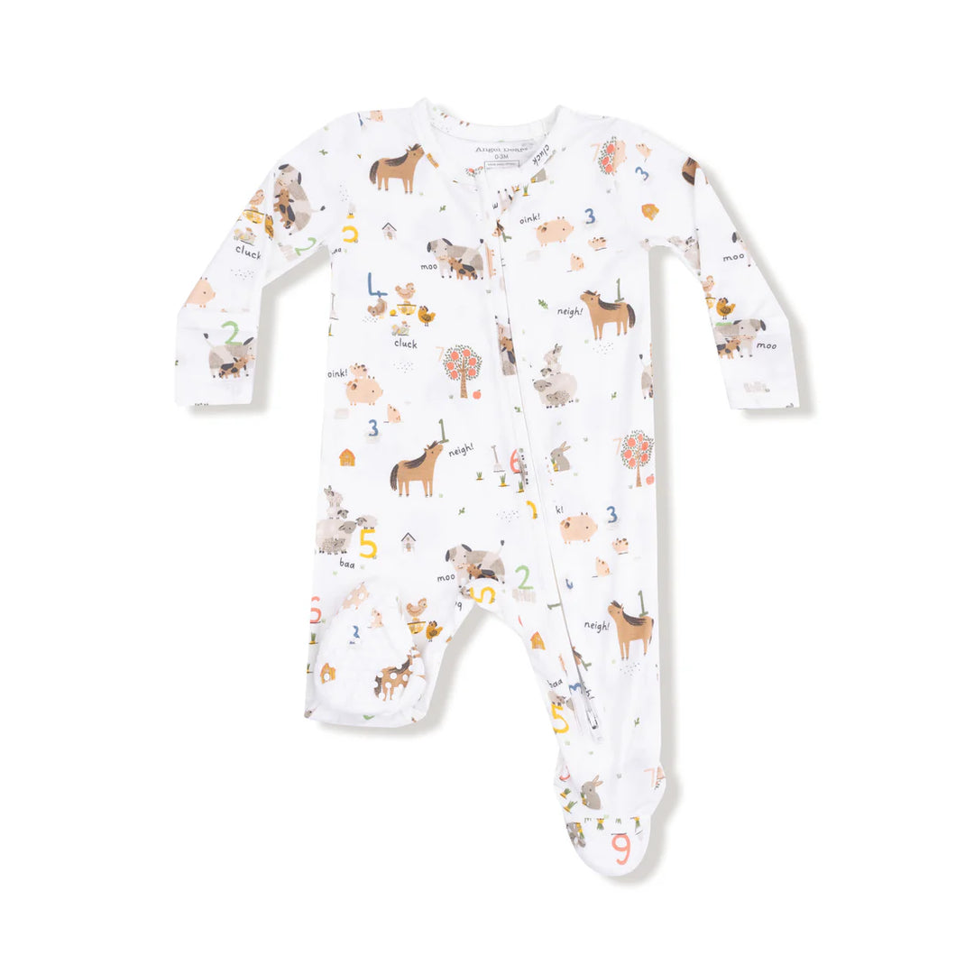 Farm Sounds Zipper Footie
