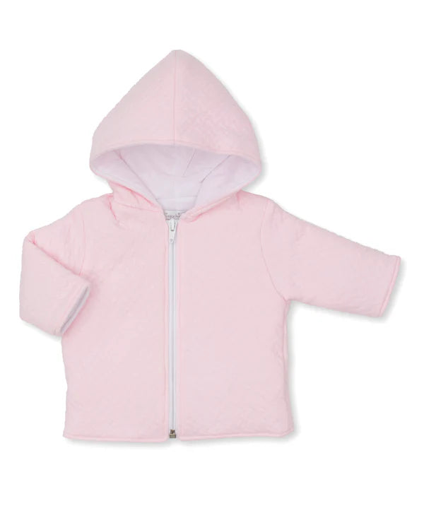 Classic Jacquards Pink Padded Zip Jacket