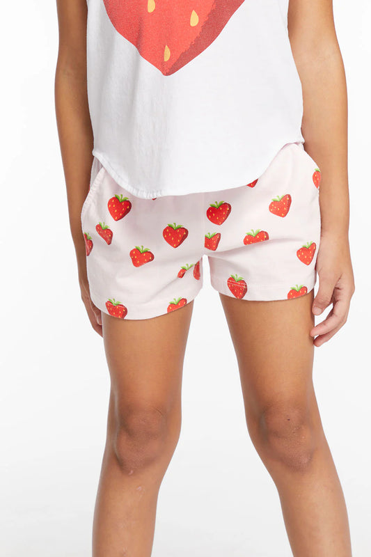 Heart Strawberry All Over Girls Shorts