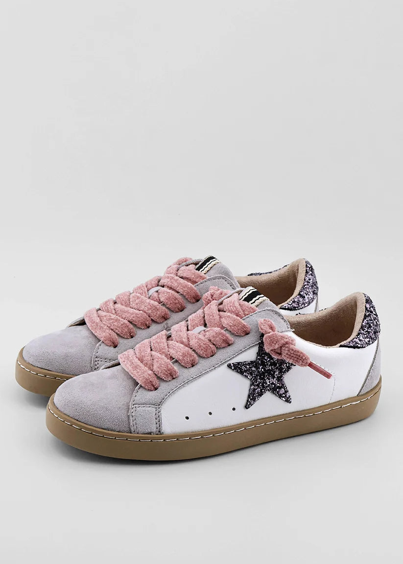 Paula Mini Pewter Glitter Sneaker