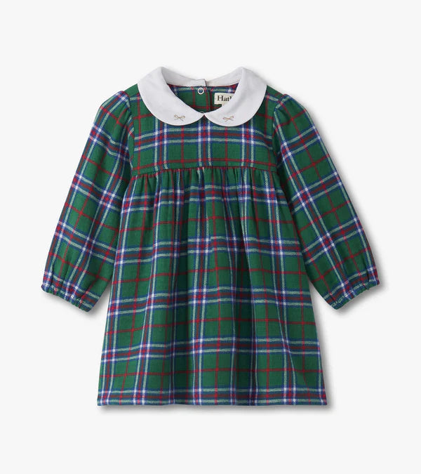 Holiday Plaid Puff Sleeve Pinafore