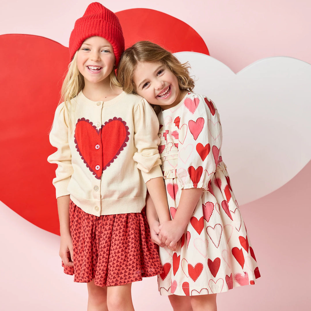 Gianna Skirt Red Mini Hearts